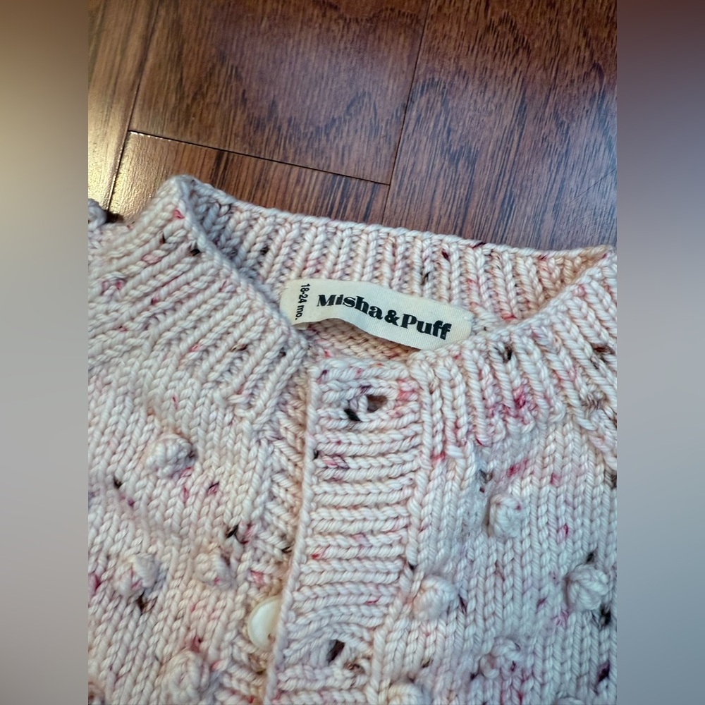 Misha & Puff Pink Confetti Cardigan 18-24 months NWOT - Picture 2 of 4
